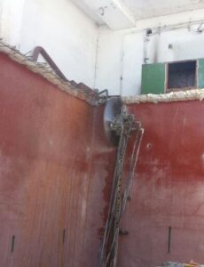 Decupare diafragma de beton cu disc diamantat