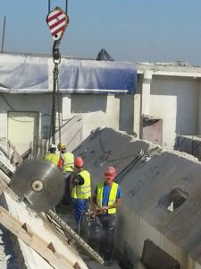 Taiere cu disc diamantat in diafragma de beton