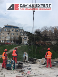 Taiere placa cu disc si sustinere cu macara