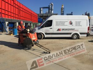 Taiat pardoseala din beton cu disc diamantat umed fara praf